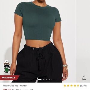 Fashion Nova Dark Green Crop Top